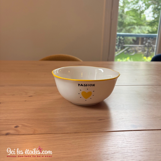 Bol en céramique passion coeur jaune 💛