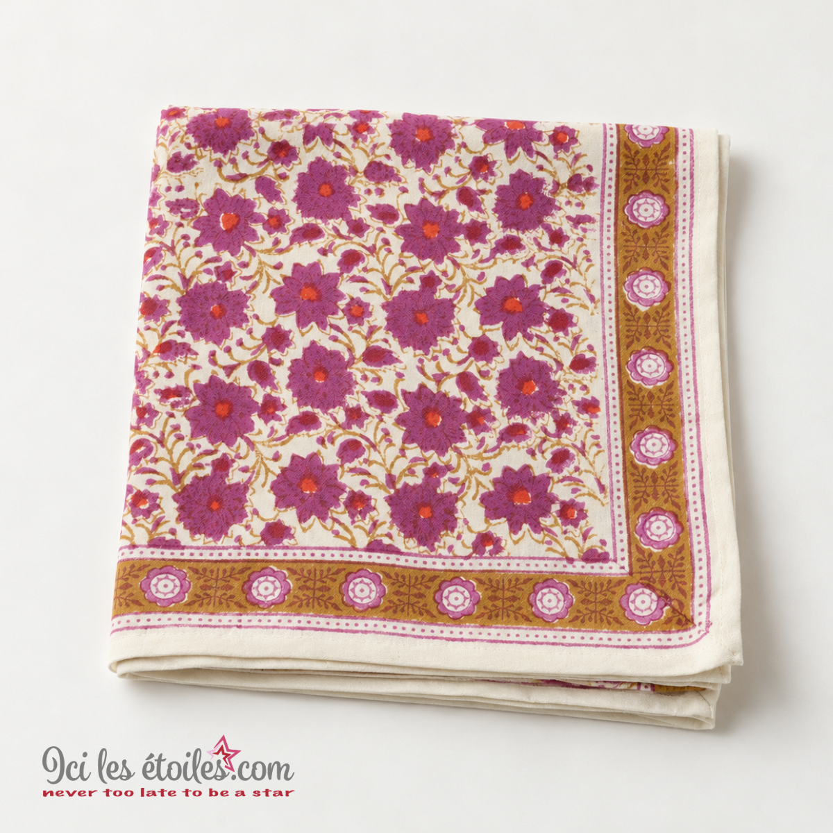 Foulard Indien grand modèle  - Dupatta Rose indien