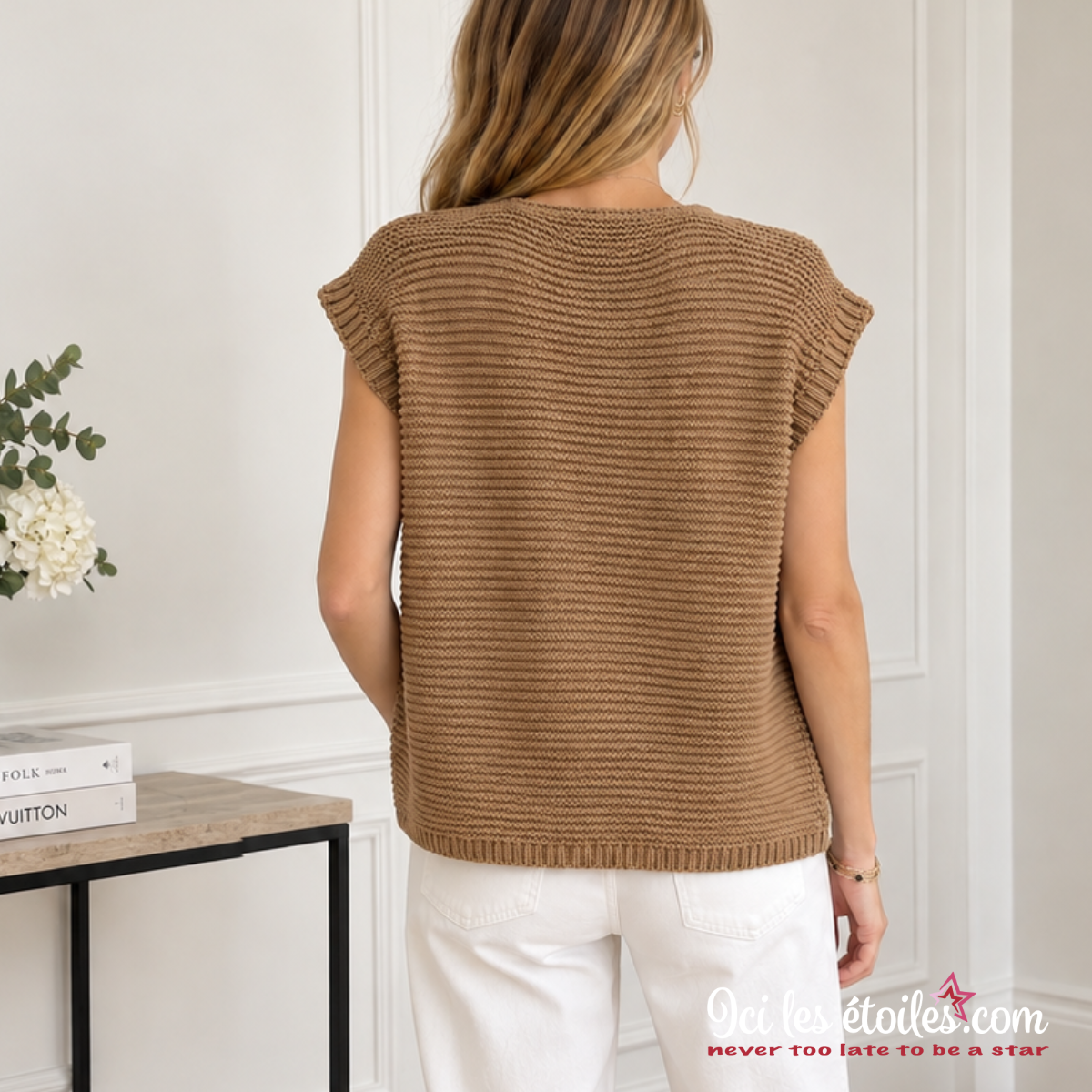 Gilet Côtelé camel