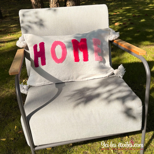 Housse de Coussin Marocain « Home » Rose