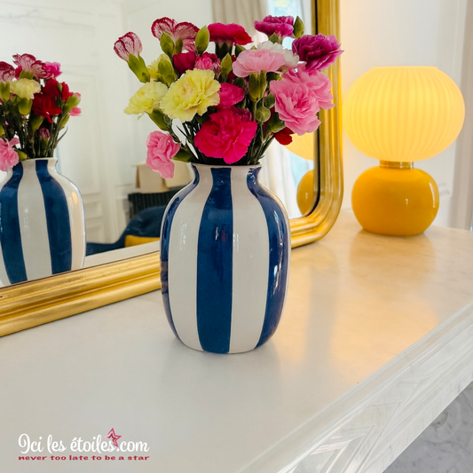 Vase Charles rayures bleues