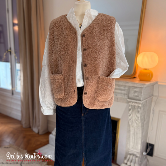 Veste moumoute camel