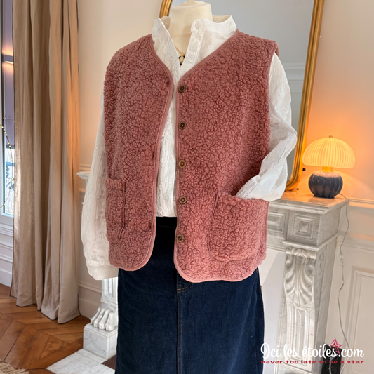 Veste moumoute vieux Rose