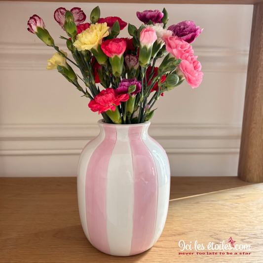 Vase Charles rayures roses