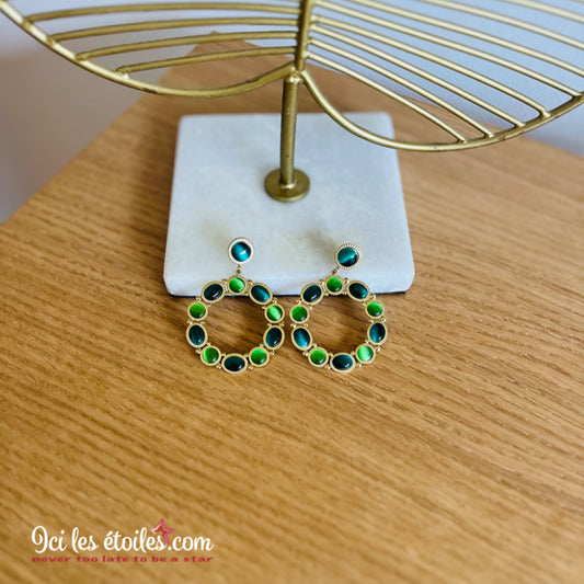 Boucles D’oreille Sarah-coloris vert