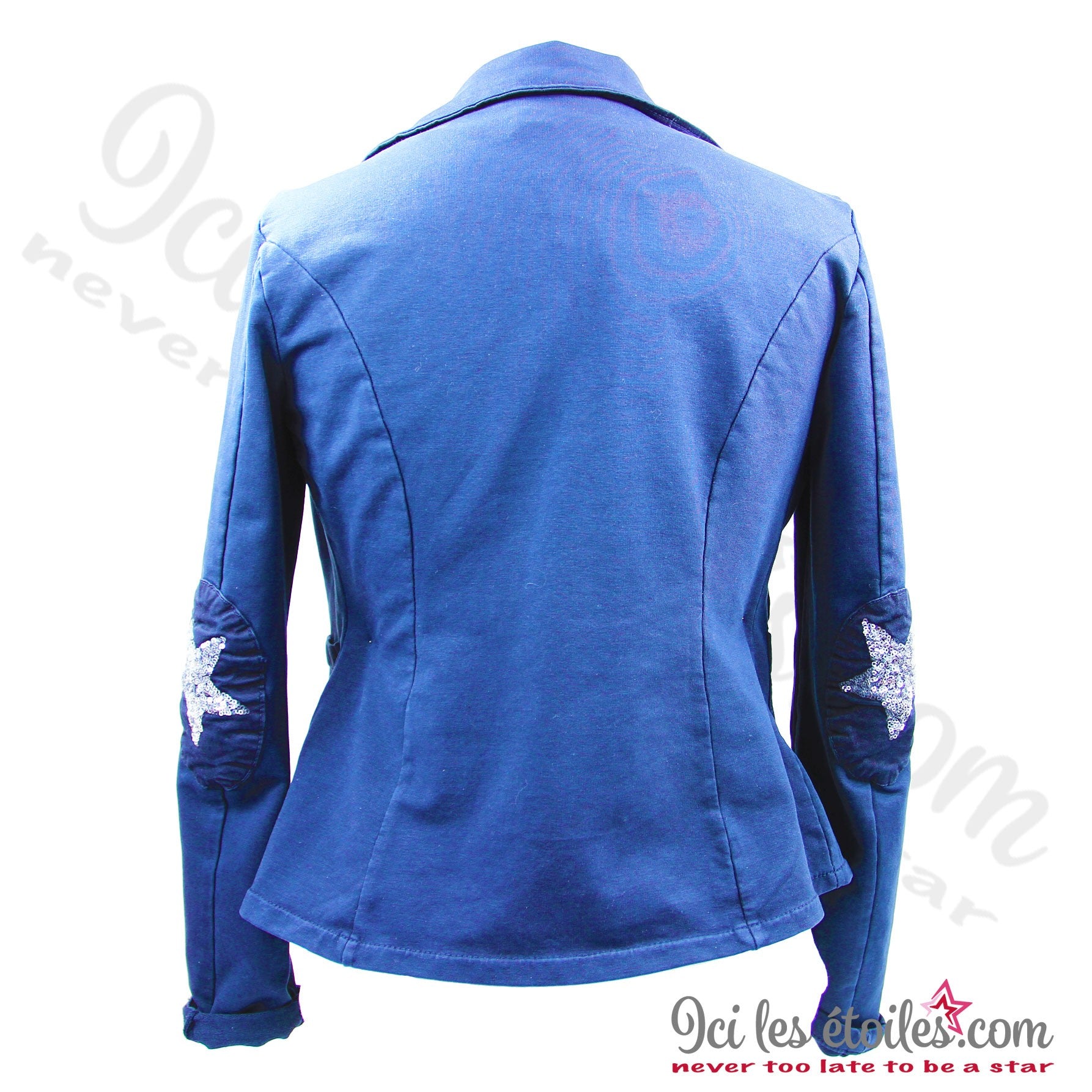 Veste Bleu Marine Coudi res toile strass