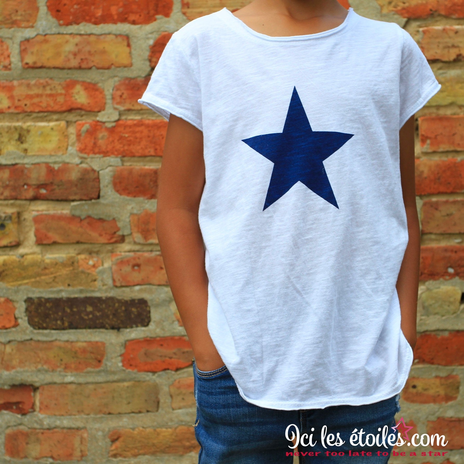 Tee-shirt enfant étoile blanc 100% coton